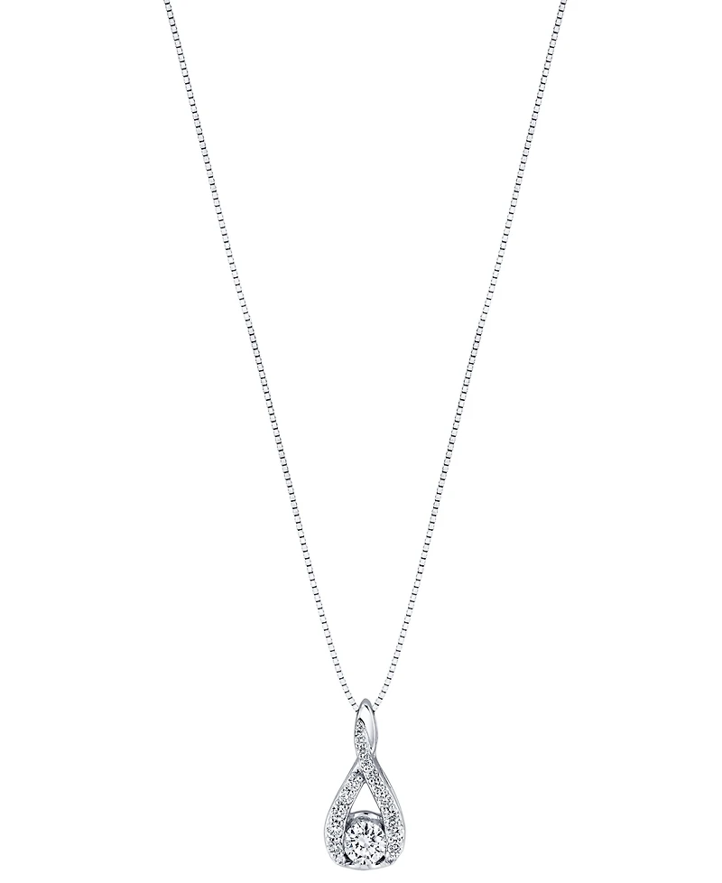 Sirena Diamond Swirl Frame 18" Pendant Necklace (3/8 ct. t.w.) in 14k White Gold
