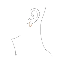 Bling Jewelry Created White Blue Opal Inlay Thin Flat Tube Large Hoop Earrings Rose Gold .925 Sterling Silver