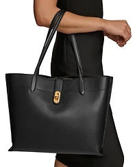 Donna Karan New York Bridgehampton Leather Turnlock Triple Compartment Tote