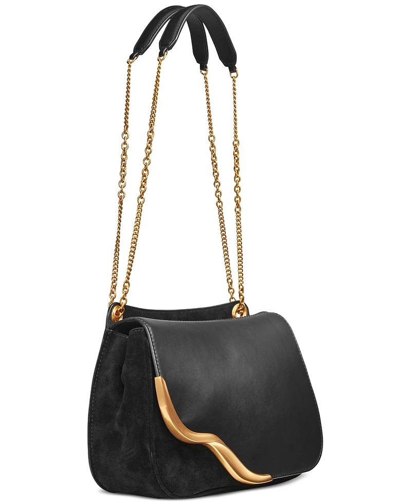 Donna Karan New York Malverne Leather & Suede Crossbody with Chain Strap