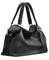 Donna Karan New York Glenwood Top Handle Leather Satchel with Tassel Detail