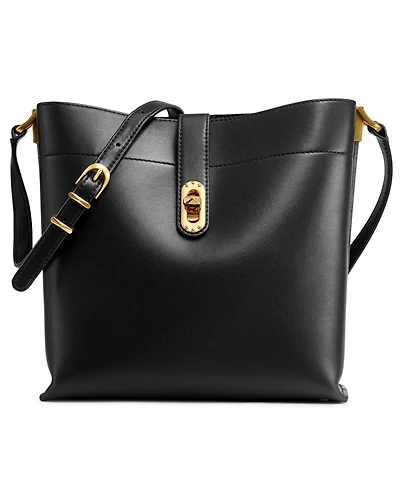 Donna Karan New York Bridgehampton Leather Turnlock Triple Compartment Crossbody