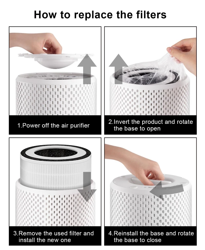 Morento Kilo Air Purifier Replacement Filter, 3-In-1 Ture Hepa Filter, Efficiency Activated Carbon