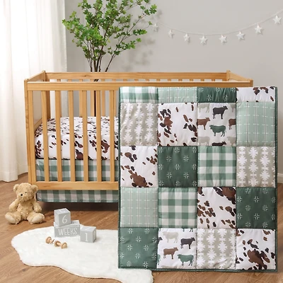 The Peanutshell Crib Bedding Set for Baby Boys, Boho Farm, 3 Pieces