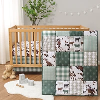 The Peanutshell Crib Bedding Set for Baby Boys, Boho Farm, 3 Pieces