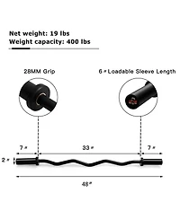 Givimo 48 Inch Phosphate Steel Fitness Equipment Bar