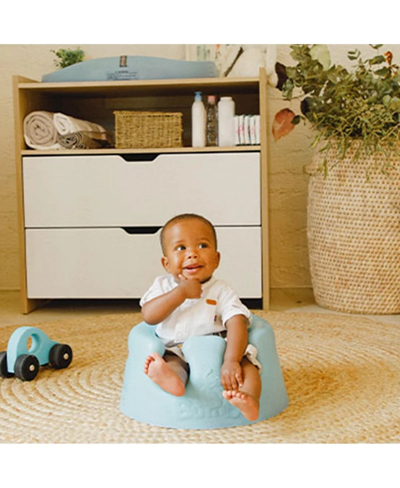 Bumbo Infant Floor Seat Baby Sit Up Chair w/ Adjustable Safety Harness, Hemlock