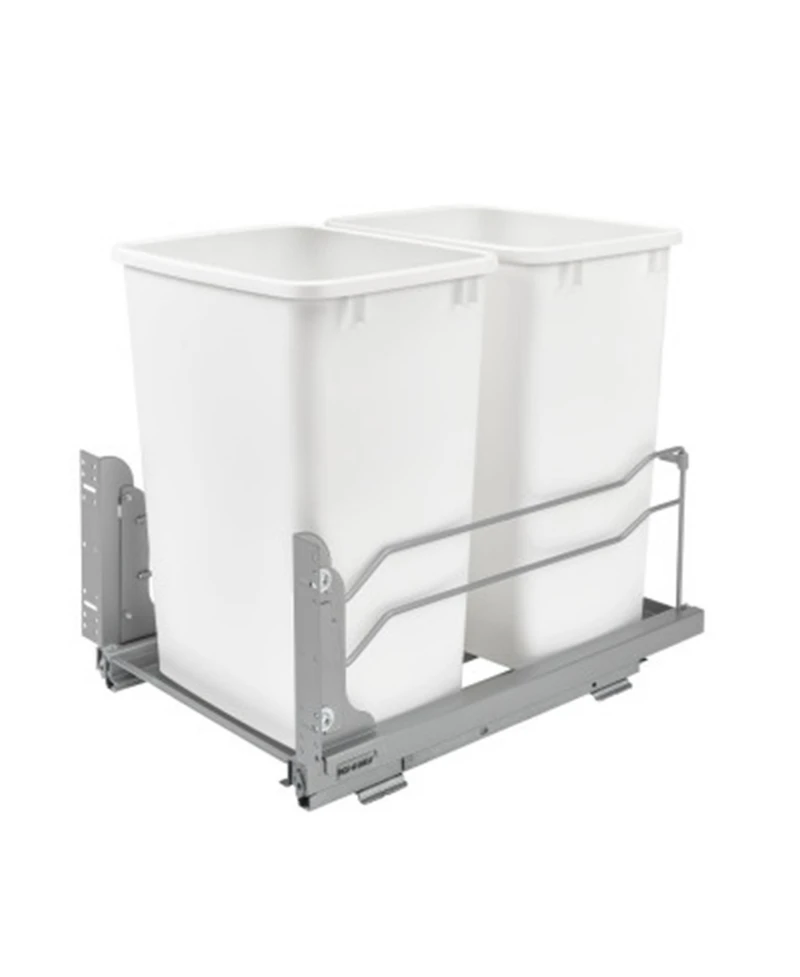 Rev-a-Shelf Double Pull Out Trash Can 35 Qt with Soft-Close, 53WC-1835SCDM-211