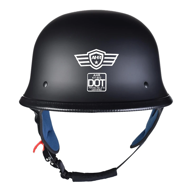 Ahr Run-g Dot German Style Motorcycle Half Helmet Open Face Cruiser Chopper Biker Skull Cap Helmet