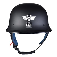 Ahr Run-g Dot German Style Motorcycle Half Helmet Open Face Cruiser Chopper Biker Skull Cap Helmet