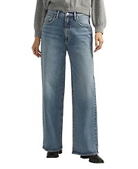 Silver Jeans Co. Women's 90s Baggy Mid Rise Wide Leg Jeans