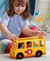 Fisher-Price Little People School Bus Musical Toddler Toy Vehicle with 2 Figures