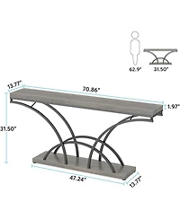 Tribesigns 70.9-Inch Narrow Sofa Table, Extra Long Console Tables for Entryway, Tv Console Behind Couch Table with Stylish Metal Frame for Living Room
