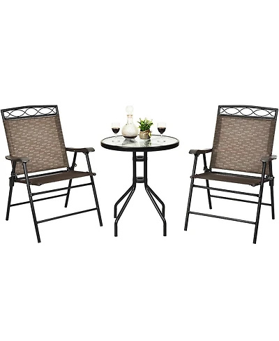 Patio Dining Set with Patio Folding Chairs and Table