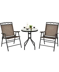 Patio Dining Set with Patio Folding Chairs and Table