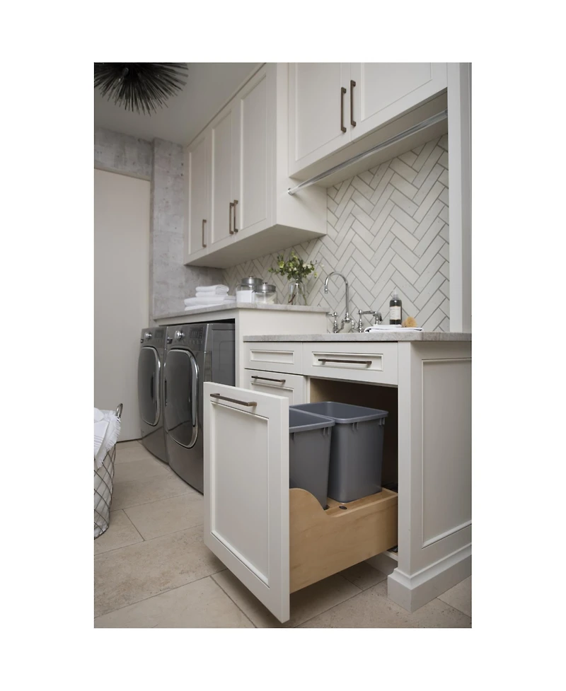 Rev-a-Shelf Dual Pull Out Trash Can 35 Qt w/ Soft-Close Slides, 4WCSC-1835DM-2