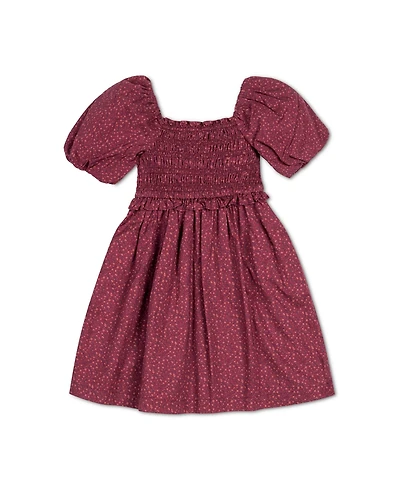 Hope & Henry Toddler Girls Organic Short Bubble Sleeve Smocked Dress
