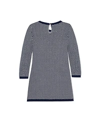 Hope & Henry Baby Girls Organic Long Sleeve Bow Detail Intarsia Sweater Dress