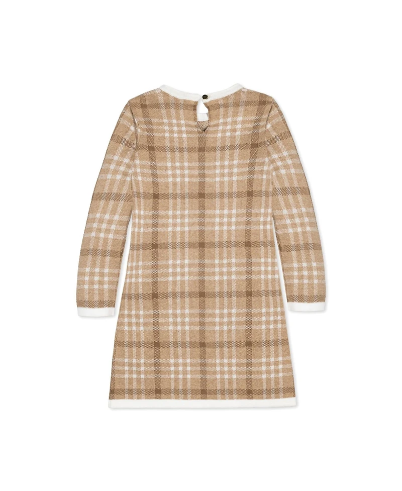 Hope & Henry Big Girls Long Sleeve Bow Detail Intarsia Sweater Dress