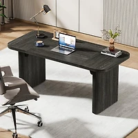 Tribesigns Modern Executive Office Desk, 62-Inch Large Wood Computer Aesthetic Workstations with Double Pedestal