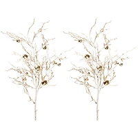 Slickblue Set of 2 Sleigh Bell Branches – Ideal for Festive Holiday and Winter Decor