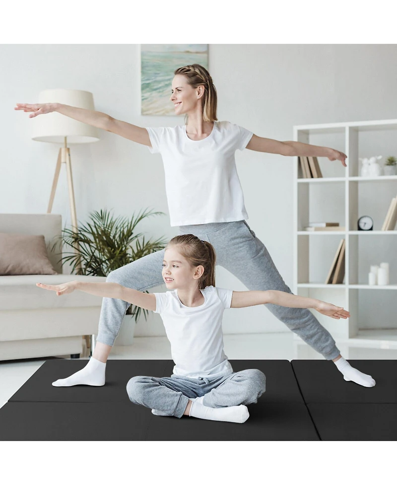 Givimo 6 x 2 Ft Tri-Fold Gym Mat with Handles and Removable Zippered Cover