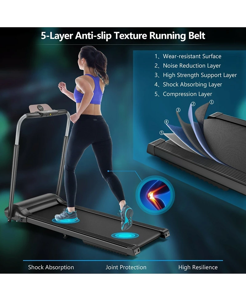 Compact Folding Treadmill with Touch Screen App Control