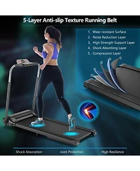 Compact Folding Treadmill with Touch Screen App Control