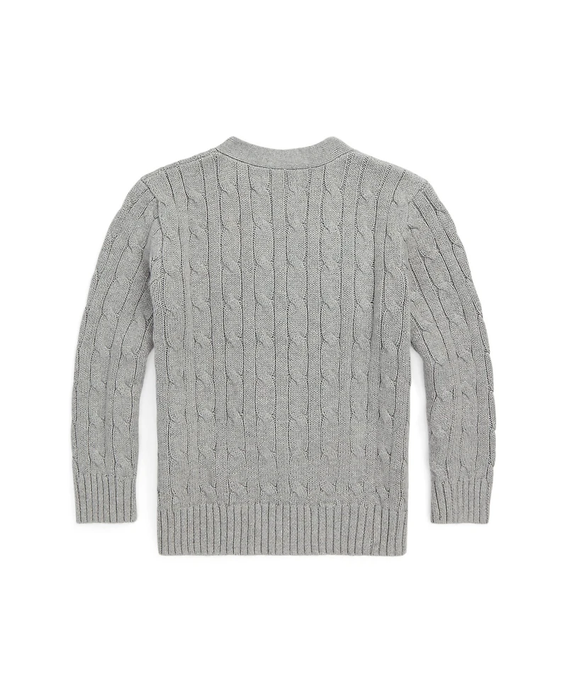 Polo Ralph Lauren Toddler and Little Boys Cable-Knit Cotton V-Neck Cardigan Sweater
