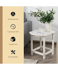 Skonyon 18 Inch Weather Resistant Side Table for Garden Yard Patio