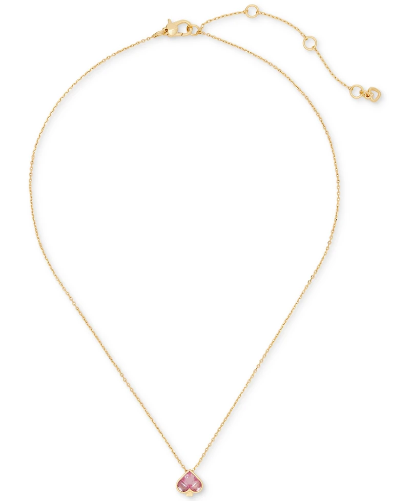 Kate Spade New York Gold-Tone Cubic Zirconia Mini Pendant Necklace, 16"+ 3" extender