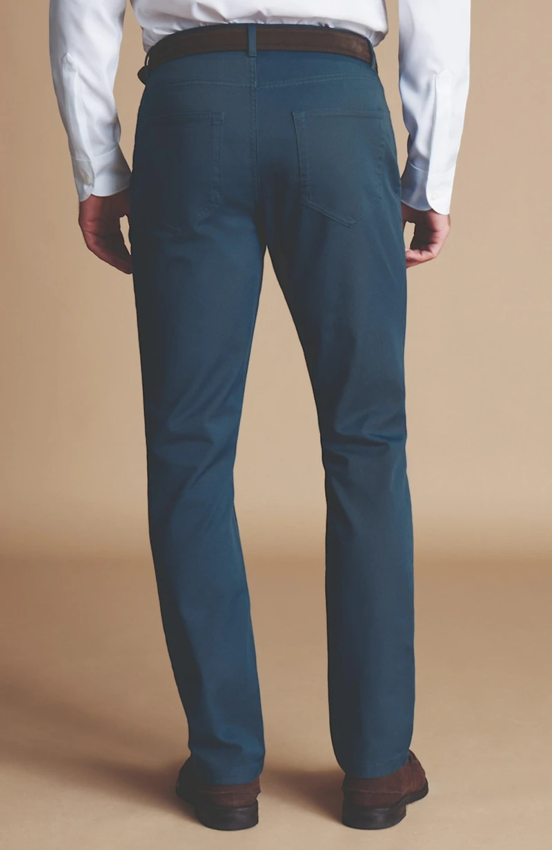 Charles Tyrwhitt Men's Twill Slim Fit 5 Pocket Jeans