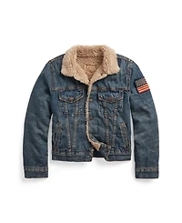 Polo Ralph Lauren Big Boys Teddy Fleece–Lined Denim Trucker Jacket