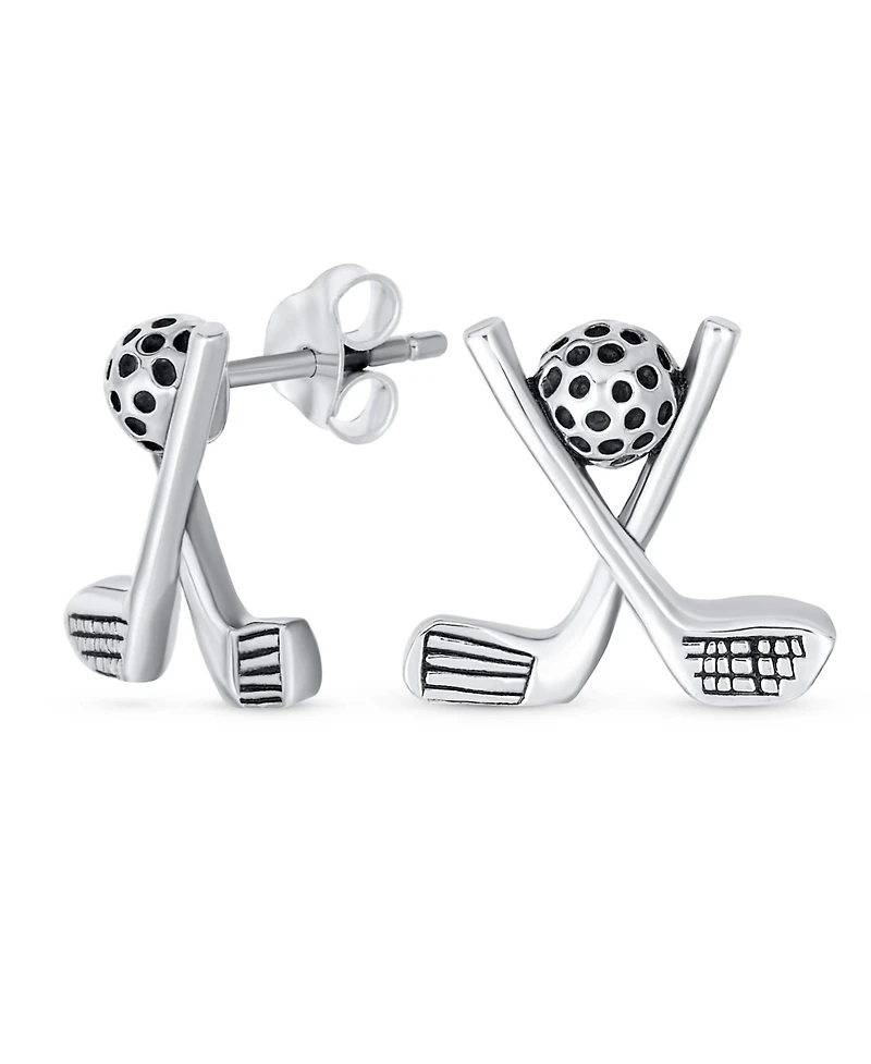 Bling Jewelry Sporty Sterling Silver Golf Studs Earrings Unique Gift for Golfer Enthusiasts