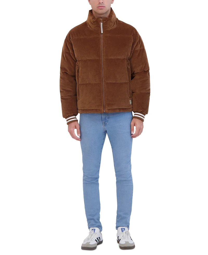 Hudson Men's Corduroy Varsity Puffer Jacket
