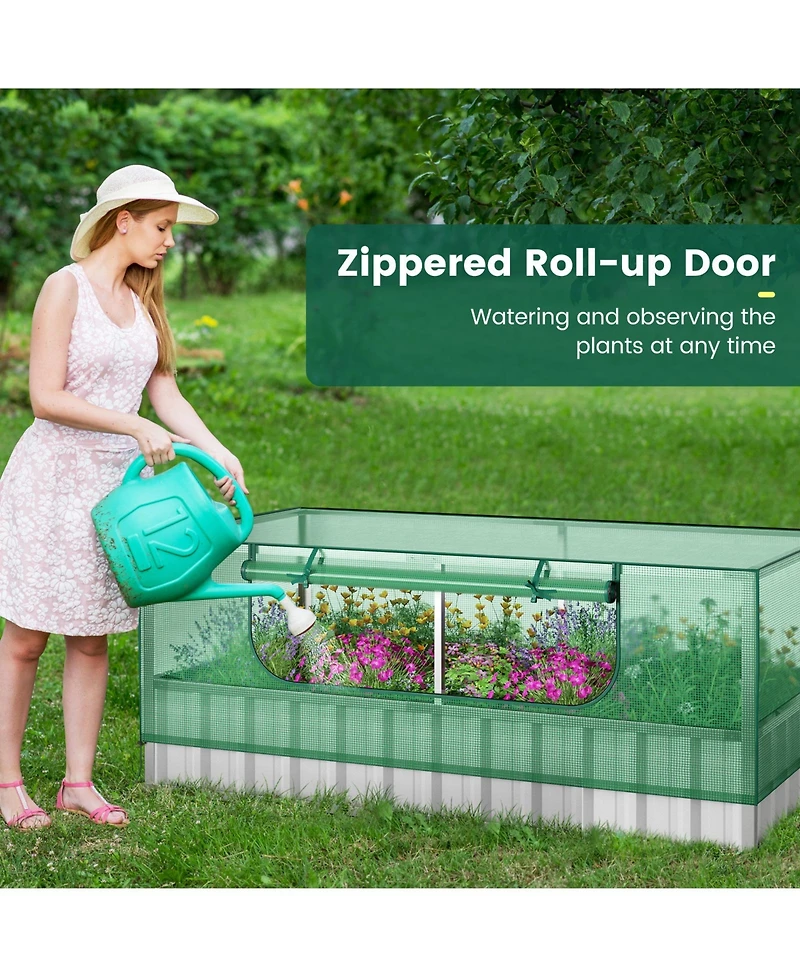 Givimo Galvanized Raised Garden Bed with Greenhouse Cover