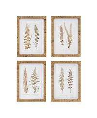 Slickblue Framed Fern Print for Lush Wall Art and Elegant Home Decor (Set of 4)
