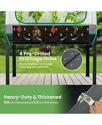 Skonyon 3-in-1 Raised Garden Bed with Greenhouse Cover and Trellis