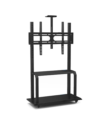 Sugift Mobile Tv Stand with Camera Shelf and Av Shelves for 32-80 Inch Flat/Curved TVs