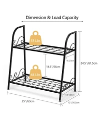 Givimo 2-tier Patio Metal Plant Stand