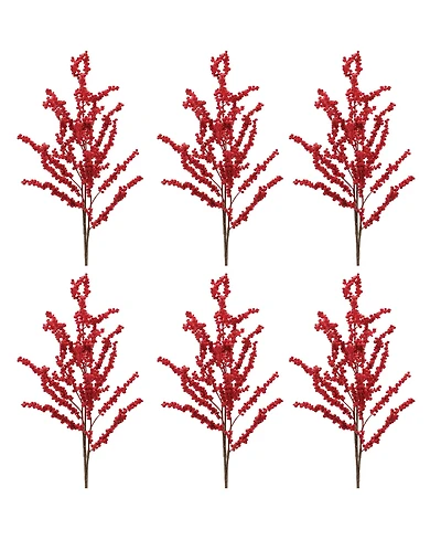 Slickblue Berry Spray Seasonal Berry Decoration for Autumn and Winter (Set of 6
