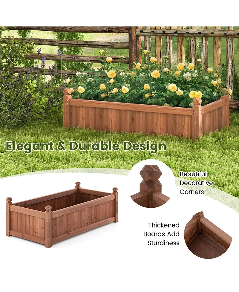 Givimo 46 x 24 x 16 Inch Rectangular Planter Box with Drainage Holes for Backyard Garden Lawn