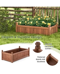 Givimo 46 x 24 x 16 Inch Rectangular Planter Box with Drainage Holes for Backyard Garden Lawn