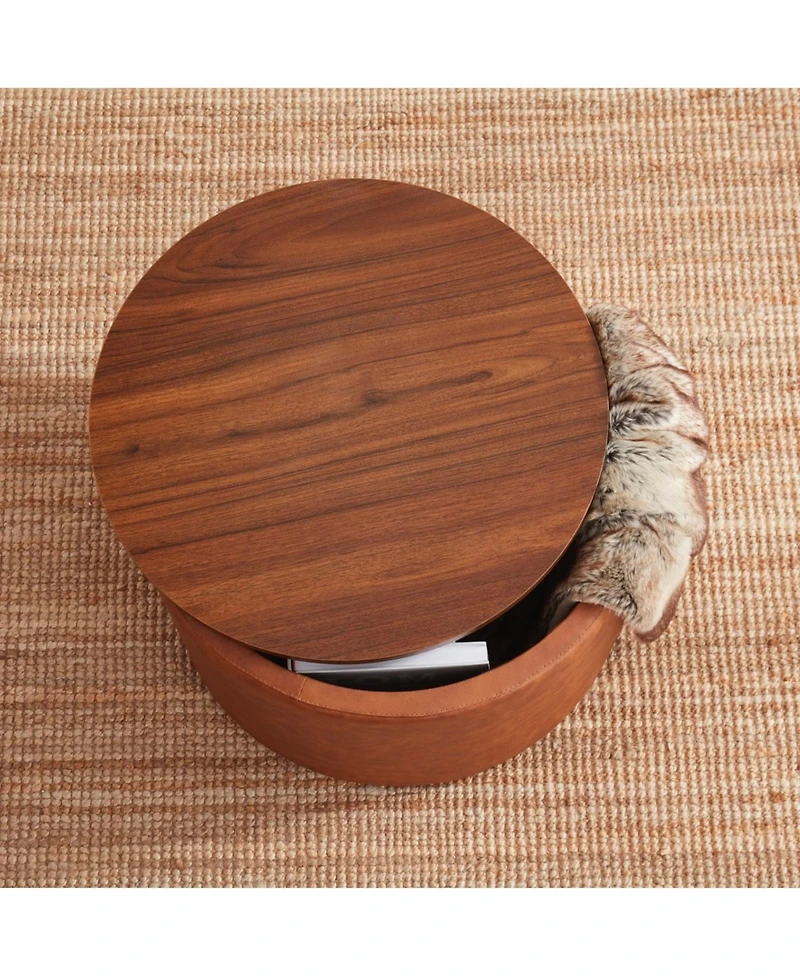 Parker Large Round Coffee Table Storage Ottoman