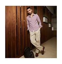 Campus Sutra Men's Lavender Stripe-Creased Shirt