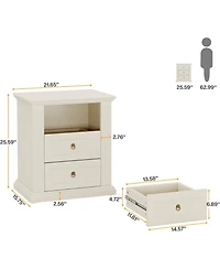 Tribesigns 3-Drawer Nightstand, Wood Night Stand with Storage Drawers, Modern Bedside Table Side End Table for Bedroom