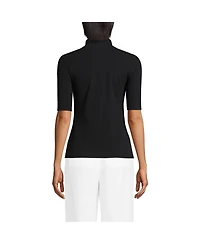 Lands' End Women's Wide Rib Mock Turtleneck