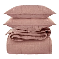 French Linen 3pc Quilt & Sham Set