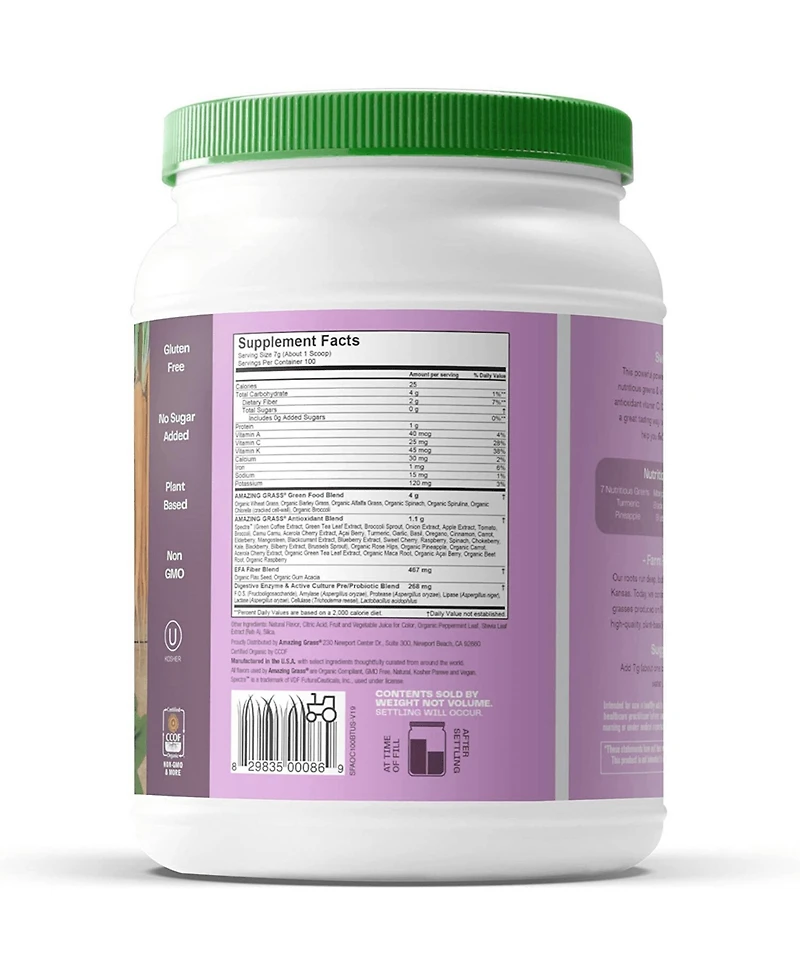 Amazing Grass Amazing Grass, Greens Blend Antioxidant, Sweet Berry, 24.7 oz, 100 Servings
