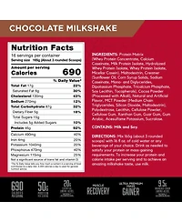 Bsn Bsn, True-Mass Ultra Premium Protein & Carb Matrix, 46 g Protein Powder, Chocolate Milkshake, 5.82 lb, 16 Servings